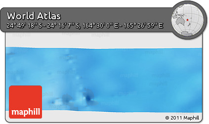 Physical Panoramic Map of the Area around 24° 32' 42" S, 164° 58' 29" E