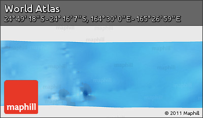 Physical Panoramic Map of the Area around 24° 32' 42" S, 164° 58' 29" E