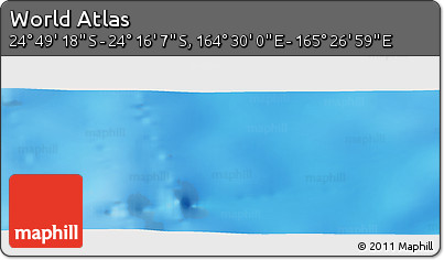 Physical Panoramic Map of the Area around 24° 32' 42" S, 164° 58' 29" E