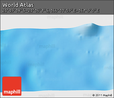 Physical 3D Map of the Area around 24° 32' 42" S, 166° 40' 30" E