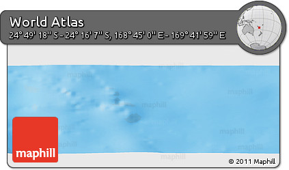 Physical Panoramic Map of the Area around 24° 32' 42" S, 169° 13' 29" E