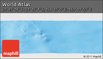 Physical Panoramic Map of the Area around 24° 32' 42" S, 169° 13' 29" E