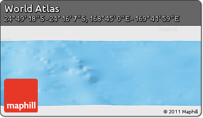 Physical Panoramic Map of the Area around 24° 32' 42" S, 169° 13' 29" E