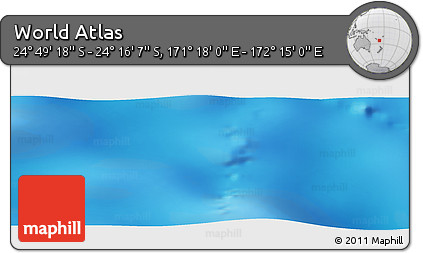 Physical Panoramic Map of the Area around 24° 32' 42" S, 171° 46' 30" E