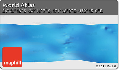 Physical Panoramic Map of the Area around 24° 32' 42" S, 171° 46' 30" E