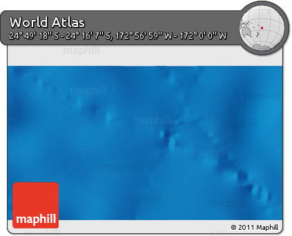 Physical 3D Map of the Area around 24° 32' 42" S, 172° 28' 29" W