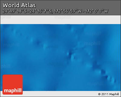 Physical 3D Map of the Area around 24° 32' 42" S, 172° 28' 29" W