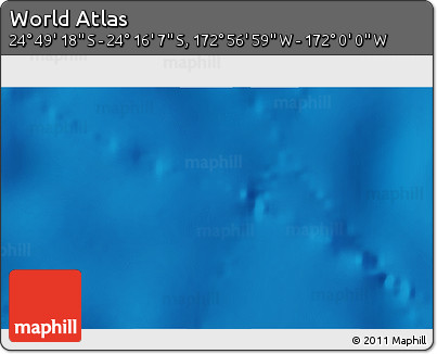 Physical 3D Map of the Area around 24° 32' 42" S, 172° 28' 29" W