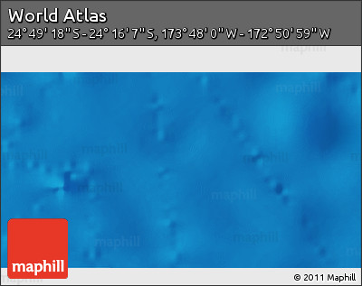 Physical 3D Map of the Area around 24° 32' 42" S, 173° 19' 29" W
