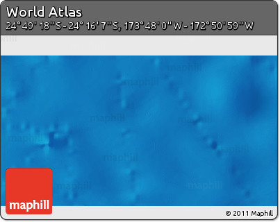 Physical 3D Map of the Area around 24° 32' 42" S, 173° 19' 29" W
