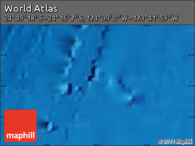 Physical Map of the Area around 24° 32' 42" S, 174° 10' 30" W