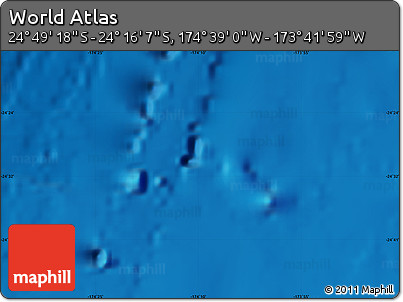 Physical Map of the Area around 24° 32' 42" S, 174° 10' 30" W