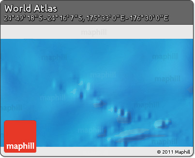 Physical 3D Map of the Area around 24° 32' 42" S, 176° 1' 30" E