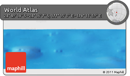 Physical Panoramic Map of the Area around 24° 32' 42" S, 177° 43' 29" E