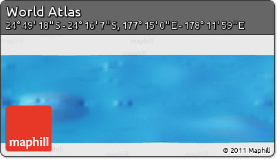 Physical Panoramic Map of the Area around 24° 32' 42" S, 177° 43' 29" E