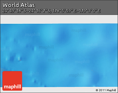 Physical 3D Map of the Area around 24° 32' 42" S, 178° 34' 29" E
