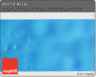 Physical 3D Map of the Area around 24° 32' 42" S, 178° 34' 29" E