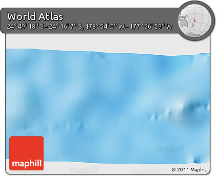 Physical 3D Map of the Area around 24° 32' 42" S, 178° 25' 30" W