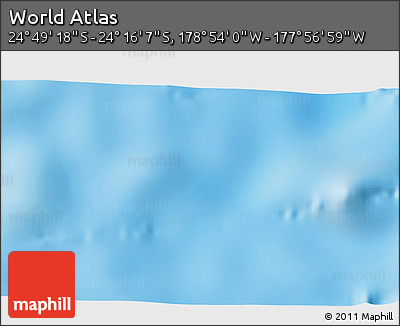 Physical 3D Map of the Area around 24° 32' 42" S, 178° 25' 30" W