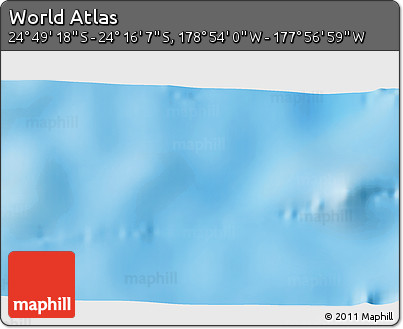 Physical 3D Map of the Area around 24° 32' 42" S, 178° 25' 30" W