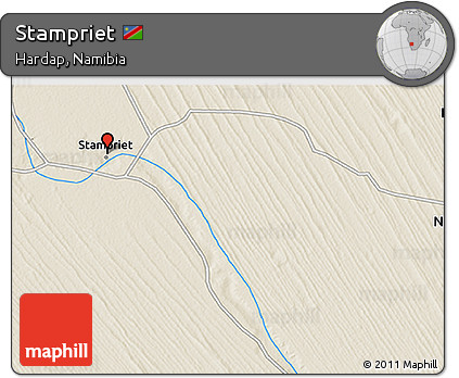 Shaded Relief 3D Map of Stampriet