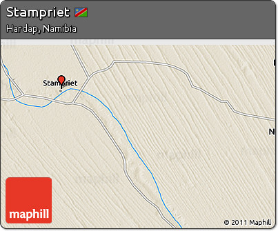 Shaded Relief 3D Map of Stampriet