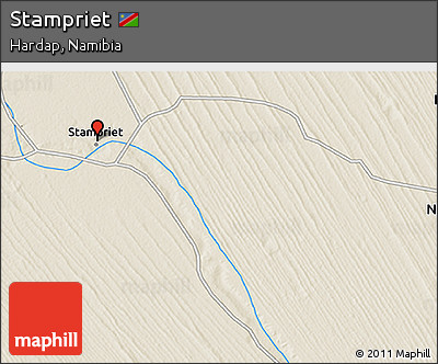 Shaded Relief 3D Map of Stampriet