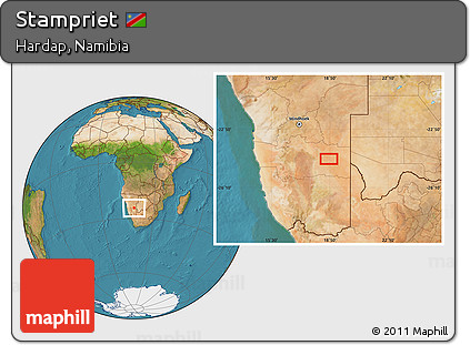 Satellite Location Map of Stampriet