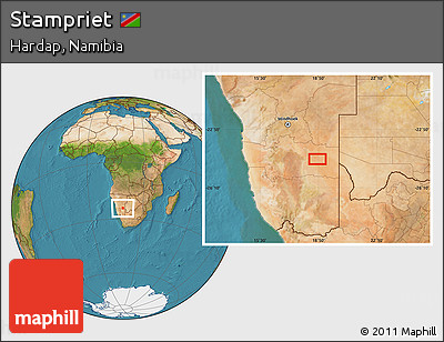 Satellite Location Map of Stampriet