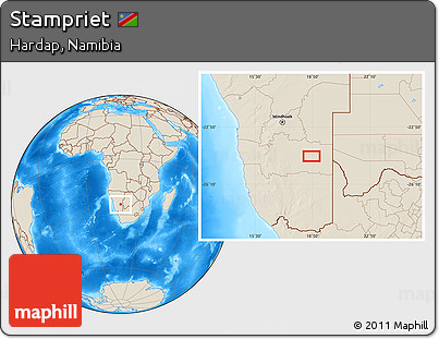 Shaded Relief Location Map of Stampriet