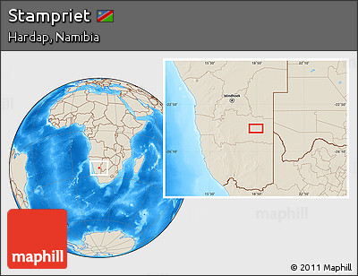 Shaded Relief Location Map of Stampriet