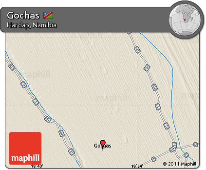 Shaded Relief Map of Gochas