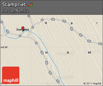 Shaded Relief Map of Stampriet