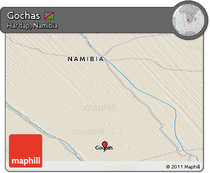 Shaded Relief Panoramic Map of Gochas