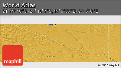 Physical Panoramic Map of the Area around 24° 32' 42" S, 19° 37' 30" E