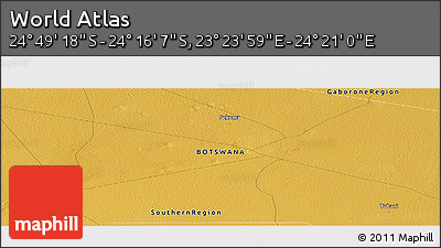 Physical Panoramic Map of the Area around 24° 32' 42" S, 23° 52' 30" E