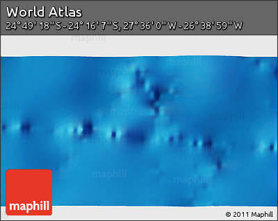 Physical 3D Map of the Area around 24° 32' 42" S, 27° 7' 30" W