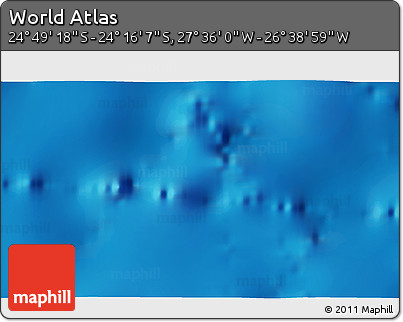 Physical 3D Map of the Area around 24° 32' 42" S, 27° 7' 30" W