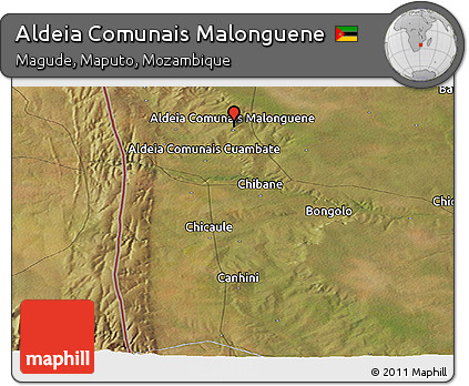 Satellite Panoramic Map of Aldeia Comunais Malonguene