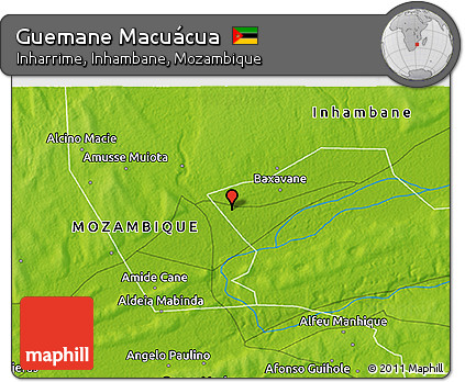 Physical 3D Map of Guemane Macuácua