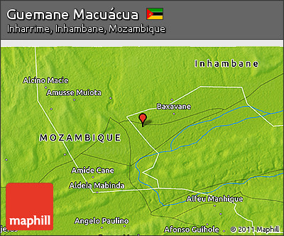 Physical 3D Map of Guemane Macuácua