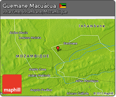 Physical 3D Map of Guemane Macuácua