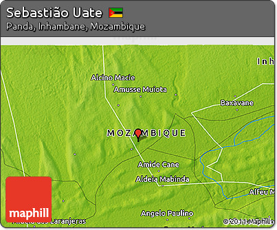 Physical 3D Map of Sebastião Uate