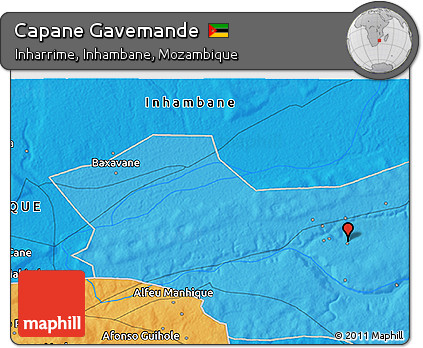 Political 3D Map of Capane Gavemande