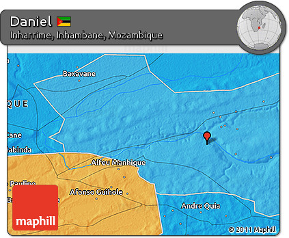 Political 3D Map of Daniel