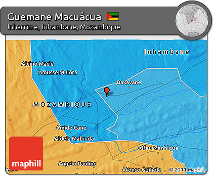 Political 3D Map of Guemane Macuácua