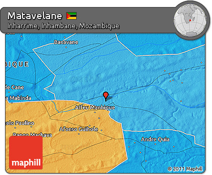 Political 3D Map of Matavelane