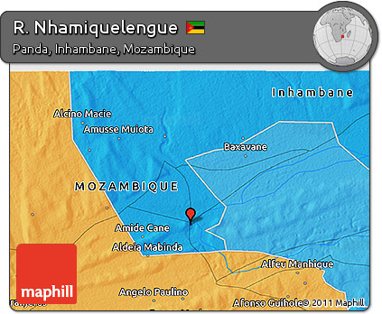Political 3D Map of R. Nhamiquelengue