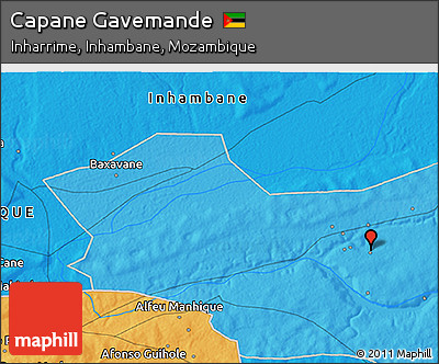 Political 3D Map of Capane Gavemande