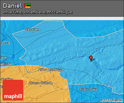 Political 3D Map of Daniel